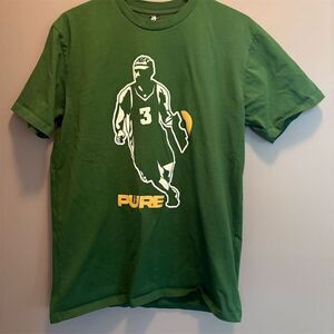 Iverson Classic Men's Green Graphic T-Shirt Size L Basketball Theme